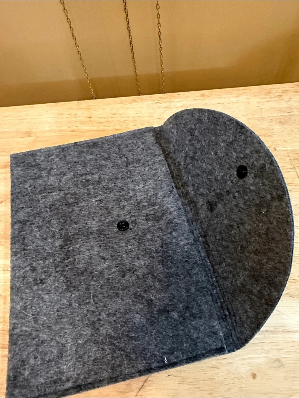 Gray Felt Envelope Clutch
